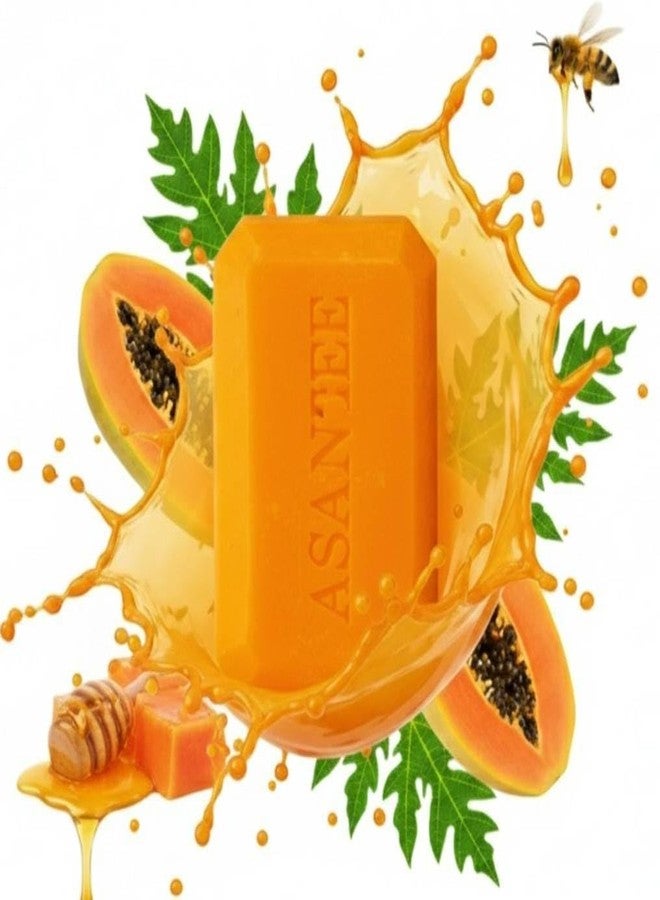 ASANTEE PAPAYA & HONEY Soap Bars with Vitamin C,E and Q10 Skin Cleansing 4.40 Oz New - Image 1